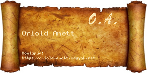 Oriold Anett névjegykártya